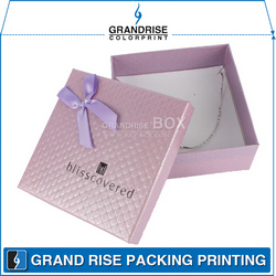 粉色蝴蝶结项链首饰盒，可批发定制